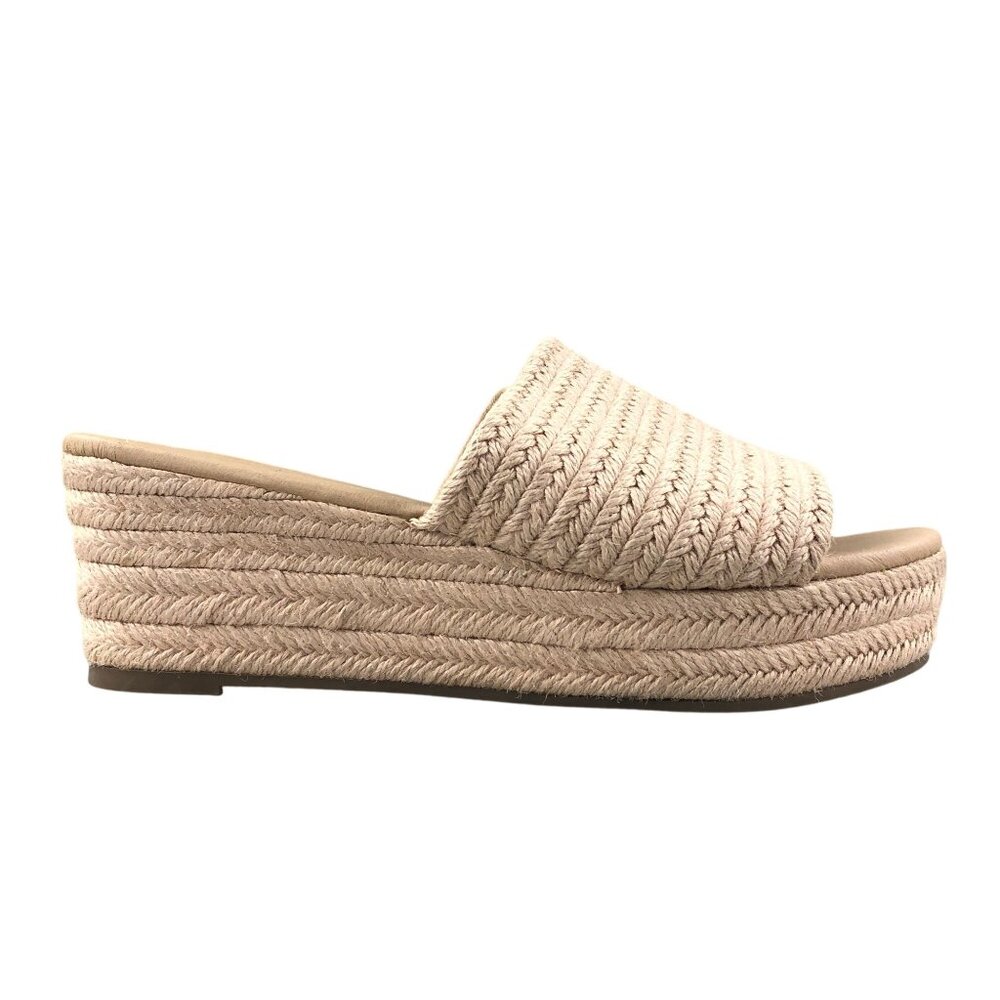 Sbicca Women's Size 9 Balonna Beige Jute Rope Slip On Espadrille Wedge Sandals
